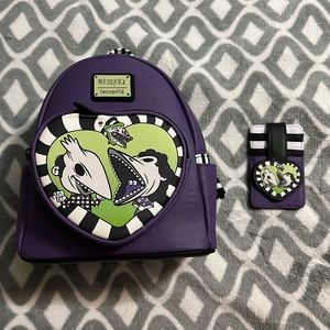 Loungefly Beetlejuice Mini Backpack & Cardholder Bundle